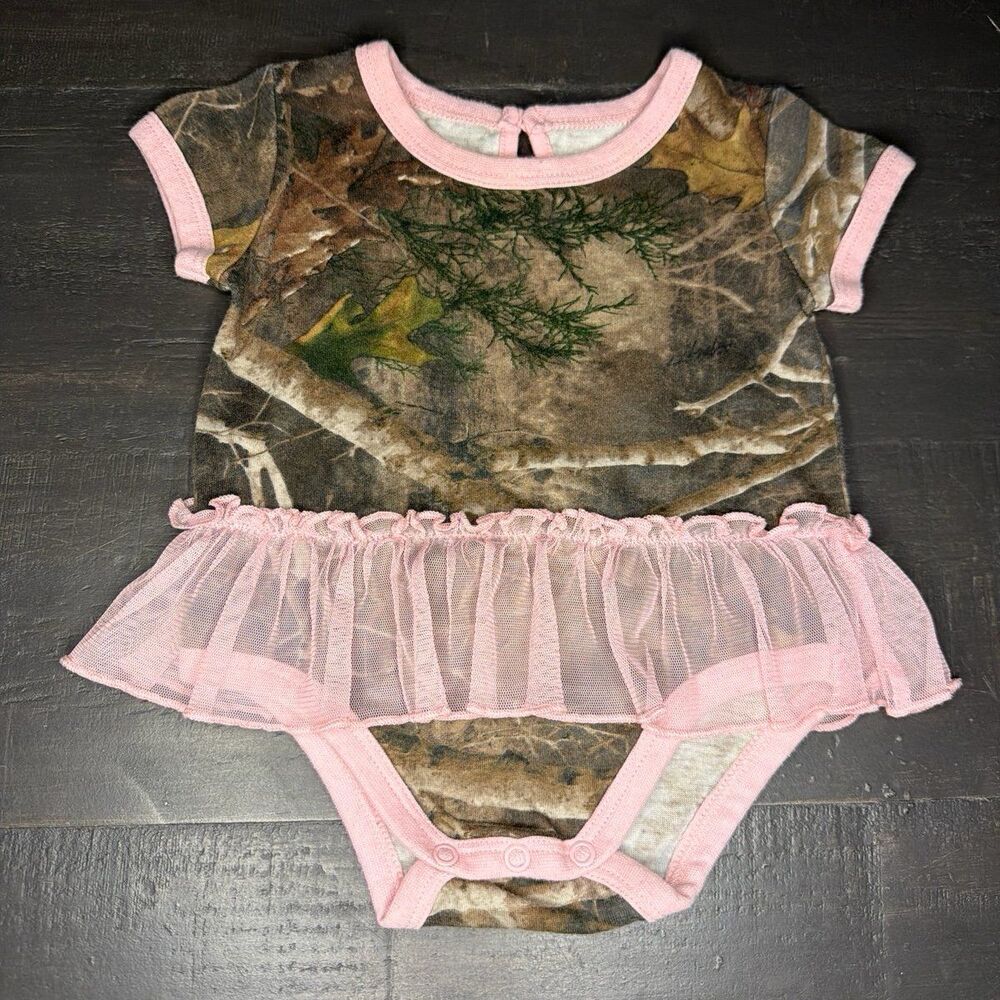 Bass Pro Baby Girls Camo Ruffle Bodysuit
